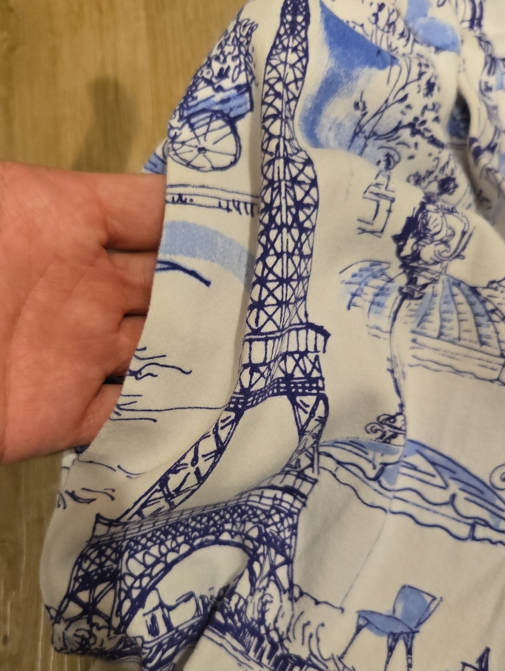Chetta B White & Blue Paris Skyline Shirt Dress - Picture 3 of 5